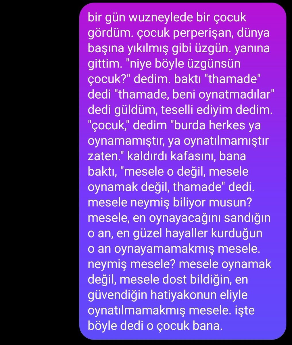 Mesele dost bildiğin, en güvendiğin hatiyakonun eliyle oynatılmamakmış mesele...