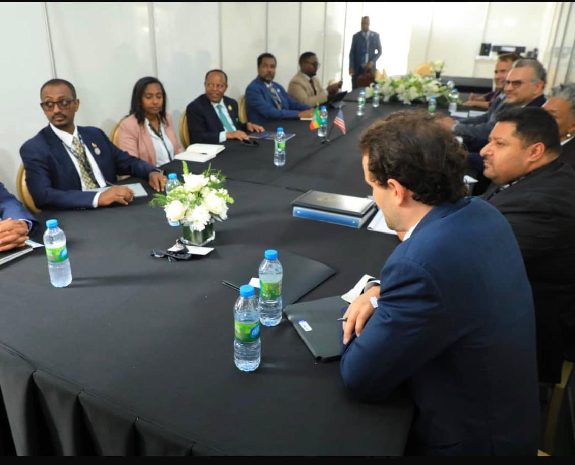 TayeAtske's tweet photo. Pleasure meeting with Amb.Troy Fitrell Senior Bureau Official for Africa and Mr. Massad Boulos,Senior Advisor of President Trump for Africa and Middle East.We discussed on wide range of bilateral and regional topics of importance to Ethiopia and USA during #USAfricaBizSummit2025. https://t.co/2Ok5jknwSO