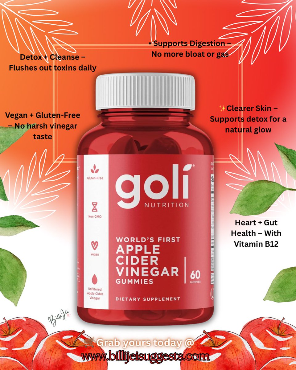 Billijei20's tweet photo. Glow up with Goli 🍎✨
No bloat, no crash—just clean energy, smooth digestion, and clearer skin.
👉 Grab yours: https://t.co/emIVZXJrvG
#GoliGummies #SelfCareDaily https://t.co/yWmnvn1LsQ