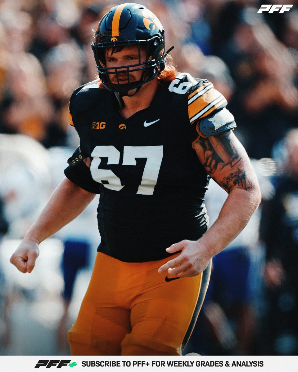 Iowa OT Gennings Dunker Last Season:

🟡 90.2 PFF Grade
🟡 269 Pass Block Snaps
🟡 2 Sacks Allowed
🟡 90.2 Run Block Grade

<a href="/HawkeyeFootball/">Hawkeye Football</a>