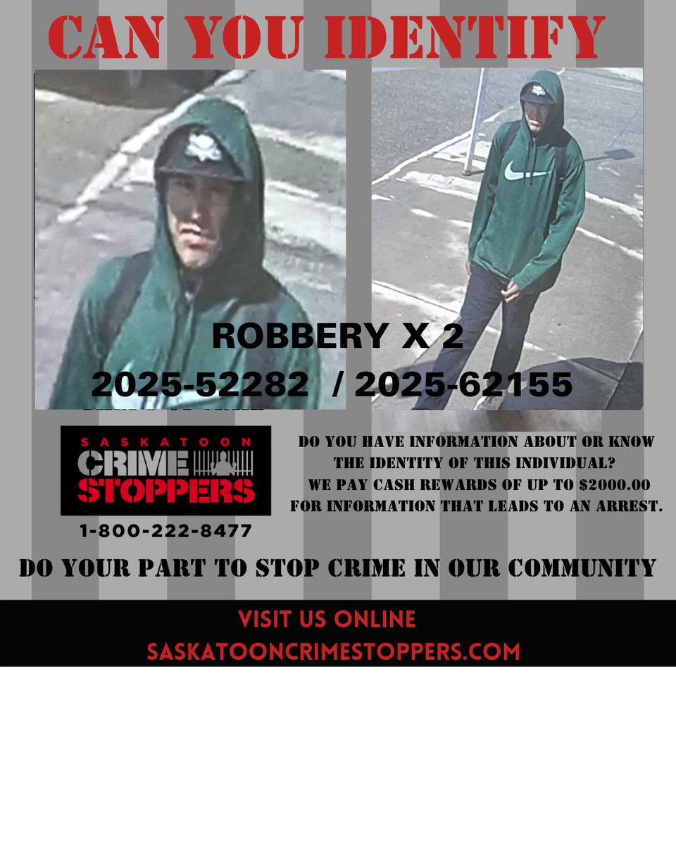 YXE Crime Stoppers (@stooncrimestop) on Twitter photo 