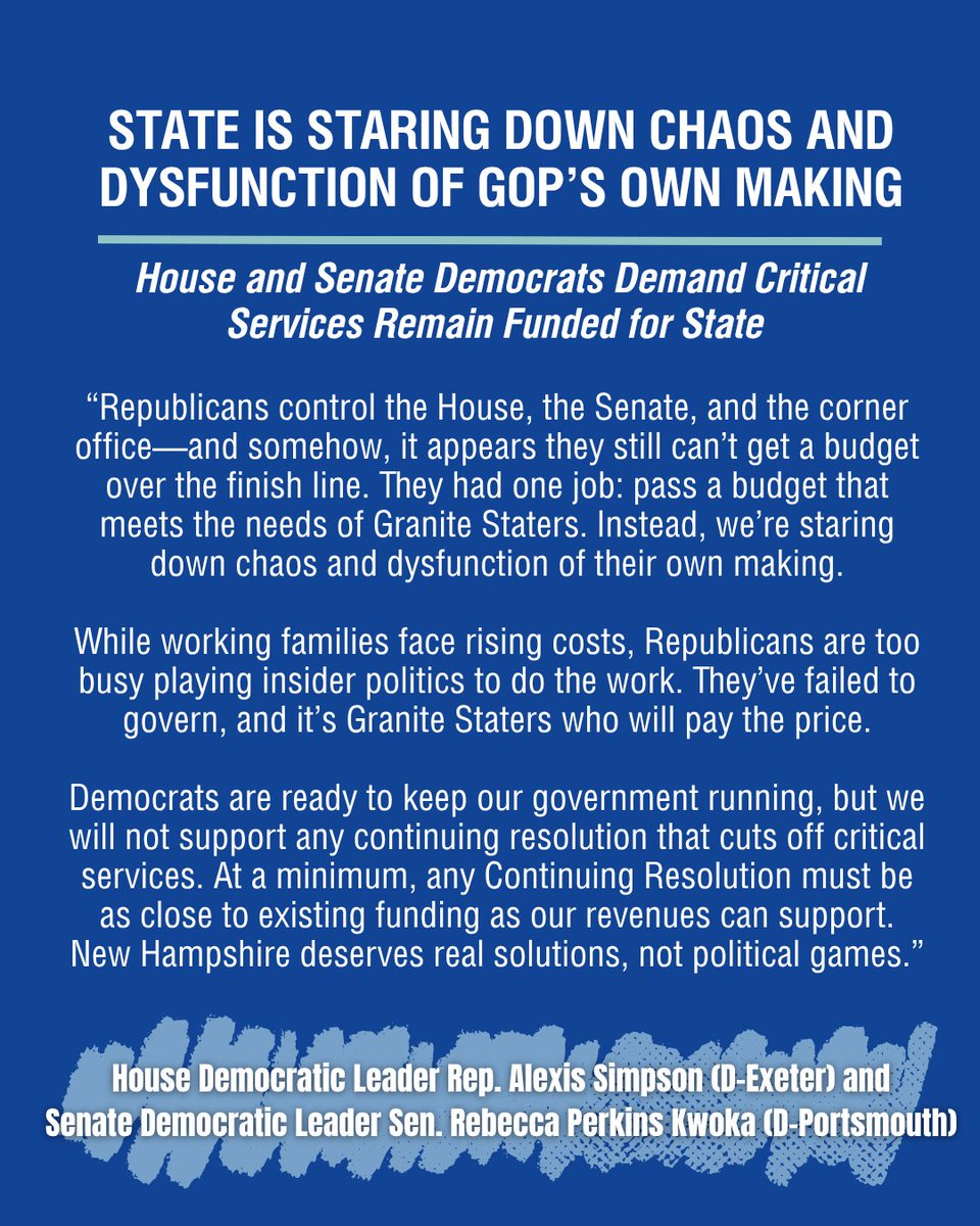 NHHouseDems's tweet photo. House and Senate Leaders @AlexisSimpsonNH and @LeaderRPK on the current GOP dysfunction ⬇️#NHPolitics #FightforOurFuture