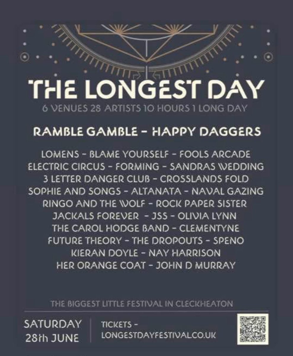 Next up, we’re playing The Longest Day festival this Saturday. On the Mead Hall stage at 6pm. #livemusic