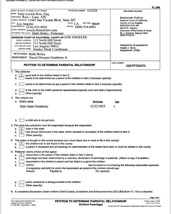 In May 2025, Halle Bailey  filed for sole legal and physical custody of their son, Halo, and obtained a temporary restraining order (TRO) against DDG.

The TRO required DDG to stay at least 100 yards away from both Halle and their son, barred him from contacting them via any