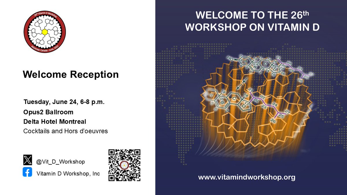 It's Time! The 2025 Vitamin D Workshop, Montreal is about to begin!

6pm - Welcome Reception
OPUS2 Ballroom, Delta Hotel