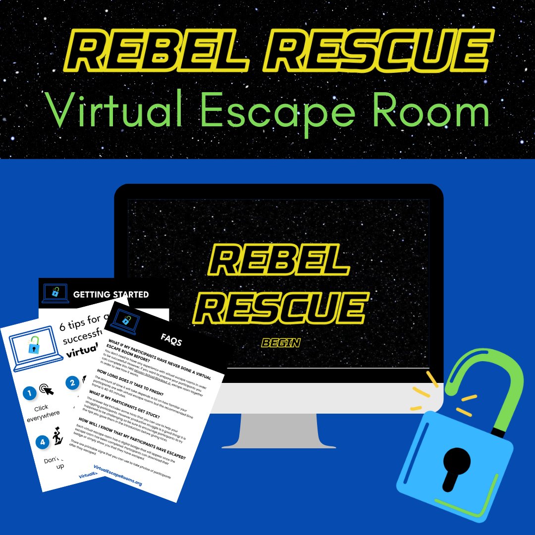 ✨Embark on an intergalactic adventure with the "Rebel Rescue" virtual escape room experience!

Join forces with rebel droids 🤖 to navigate through challenging puzzles and regain control over the rebel base. 

virtualescaperooms.org/product/rebel-…