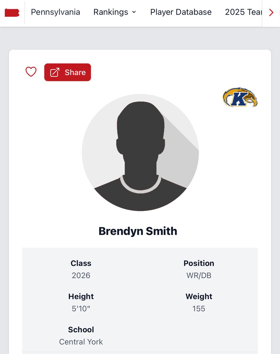 VicCastilloPRZ (@przpavic) on Twitter photo Central York's <a href="/BrendynSmith_3/">Brendyn Smith</a> announced his commitment to <a href="/KentStFootball/">Kent State Football</a> just three days ago.
big-time riser on our ranks after last Fall. <a href="/coachmacarney/">Mark A. Carney - Coach MAC</a> <a href="/CoachMarkWatson/">Mark Watson Jr.</a> <a href="/CoachCPatt/">Clay Patterson</a>
PRZ Profile created and graded on: NOVEMBER 16TH, 2024. Central York's <a href="/BrendynSmith_3/">Brendyn Smith</a> announced his commitment to <a href="/KentStFootball/">Kent State Football</a> just three days ago.
big-time riser on our ranks after last Fall. <a href="/coachmacarney/">Mark A. Carney - Coach MAC</a> <a href="/CoachMarkWatson/">Mark Watson Jr.</a> <a href="/CoachCPatt/">Clay Patterson</a>
PRZ Profile created and graded on: NOVEMBER 16TH, 2024.
