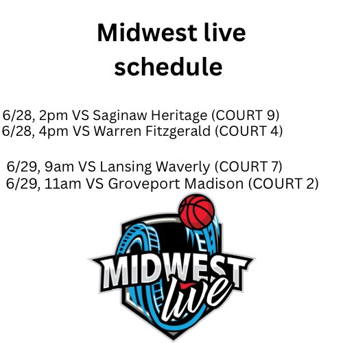 kamleftwich4's tweet image. 👉🏽My Midwest Live schedule
@PrepHoopsOH @NEO_Spotlight @lukeharringt0n @ohioBKcoaches