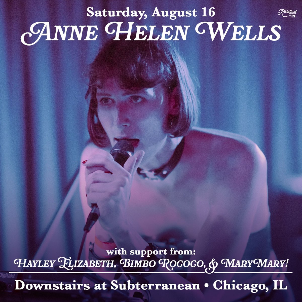 ✨ JUST ANNOUNCED ✨
Anne Helen Wells with Hayley Elizabeth, Bimbo Rococo &amp; MaryMary!
📆 SAT., AUGUST 16 at Subterranean Downstairs
🎟 ON SALE NOW
🔗 bit.ly/43W0vSZ