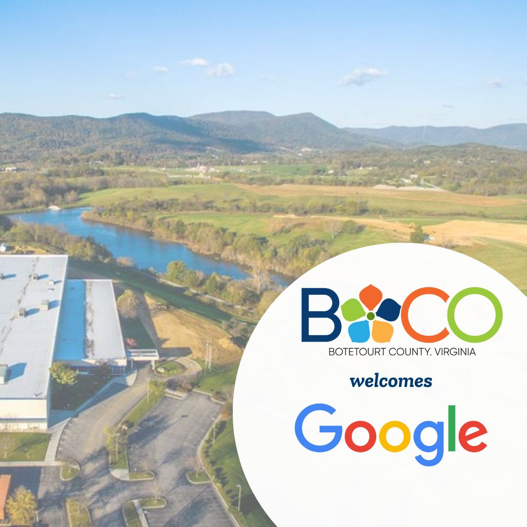 On June 24, 2025, Botetourt County officials announced that Google has purchased land zoned for industrial use and data centers in the Botetourt Center at Greenfield. Read more at botetourtva.gov/greenfield