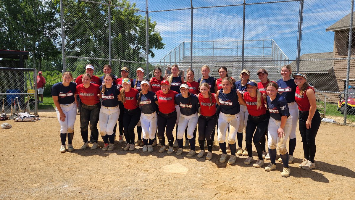 Border Battle 2025. Team MN won game 1. Team WI won game 2. Great day for softball!