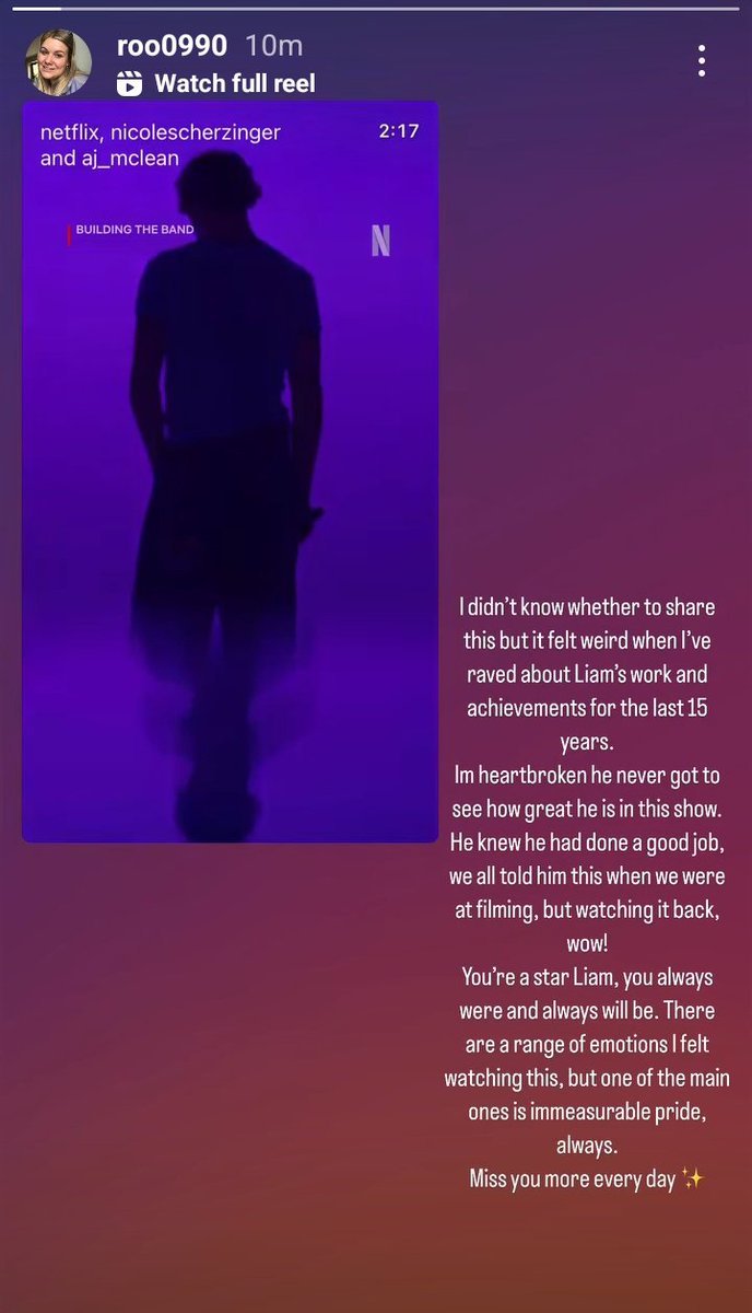 Ruth, Liam's sister, via Instagram stories 🤍