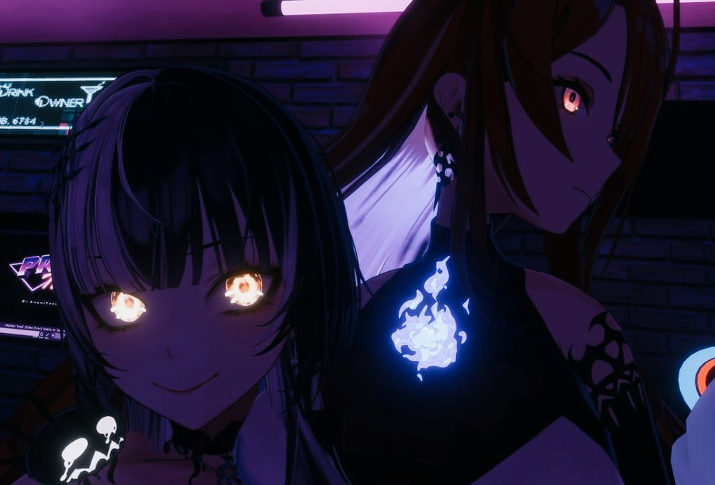 DEROMARU's tweet image. I'm surprised how much you reacted to the vrchat screenshots. But I'll remember it. Now I'll feed you cute screenshots sometimes. (with Holo girls of course ;) )