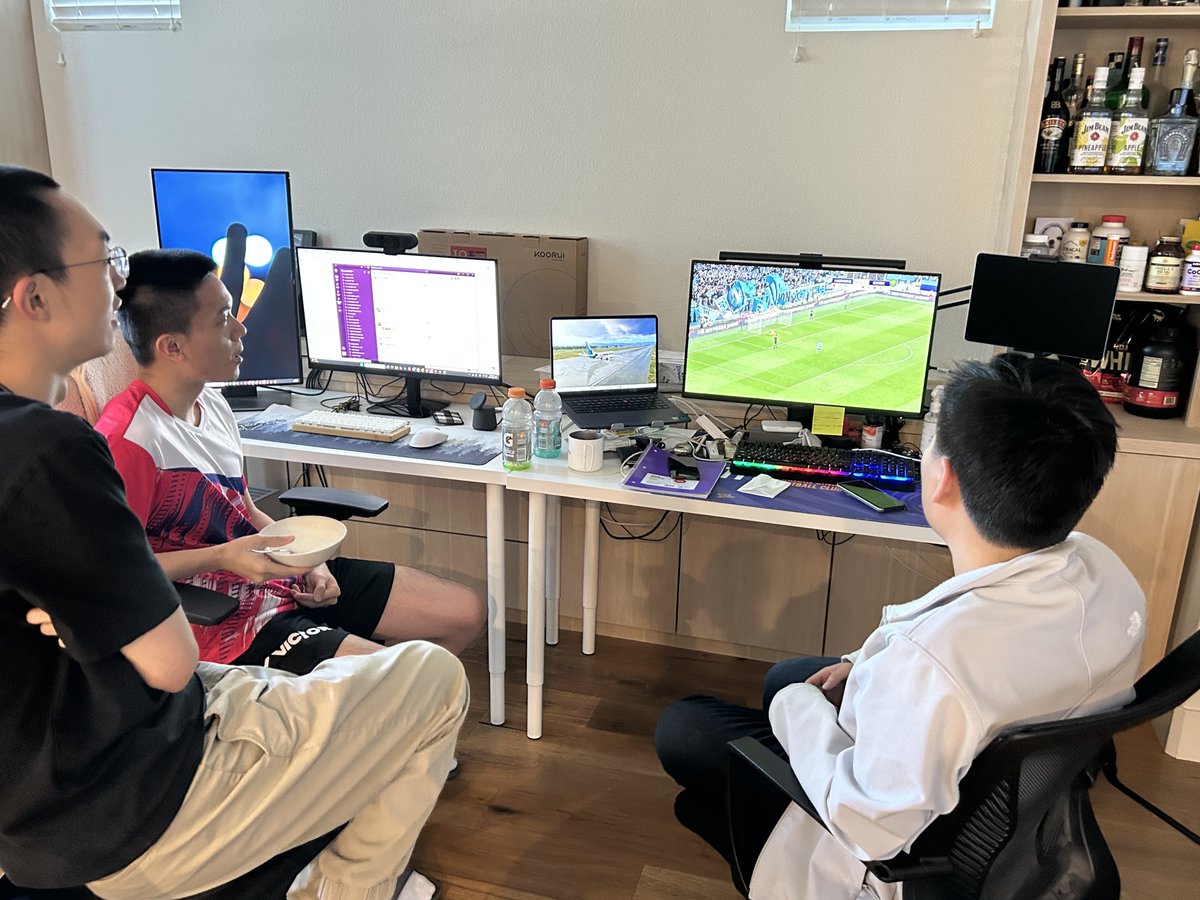 7 am, last Sunday. Walked out and saw the team already up, watching football together.

We’ve all been living under the same roof for a while, and moments like this remind me how much our lives overlap — not just building and working, but actually sharing everyday life.

It’s