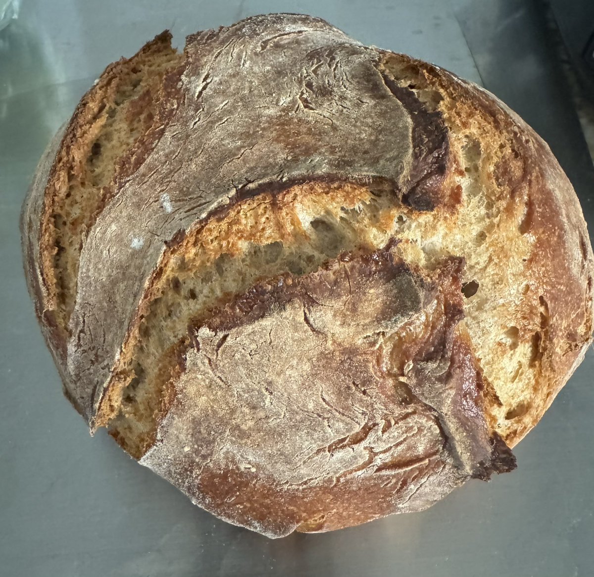 izzy68's tweet photo. Getting back into baking bread! This is a no-knead light rye boule that came out enticingly crusty. 

Recipe courtesy of Mark Beahm at The Sunday Baker. https://t.co/YOhRzHVbMs
