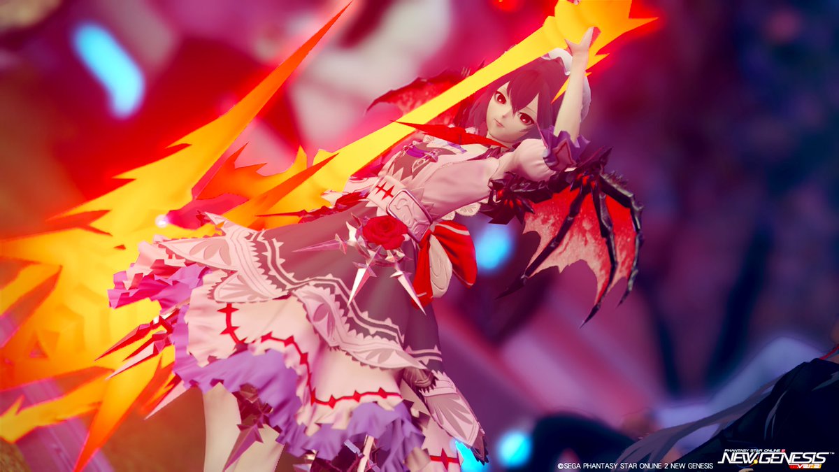 #メンテの日なのでssを貼る 
#リューさんのss記録 
#PSO2NGS_S︎S 

いつもの再現とは違う路線で東方からレミリア・スカーレット！