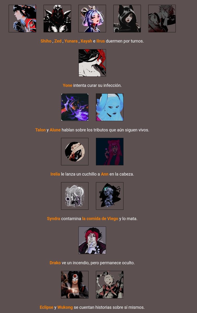 narcisusaxes's tweet photo. Shiho, Zed, Yunara, Xayah e Ilrus están aliados. ILRUS SAL DE AHI ESA NO ES TU FAMILIA

Yone backea para curarse

Talon y Alune chismean

IRELIA HA MATADO A ANN. REPITO. IRELIA HA MATADO ANN.

SYNDRA HA MATADO A VIEGO.

Drako se esconde

Y Saeko y Wukong chismean https://t.co/i4hEqXP2F4