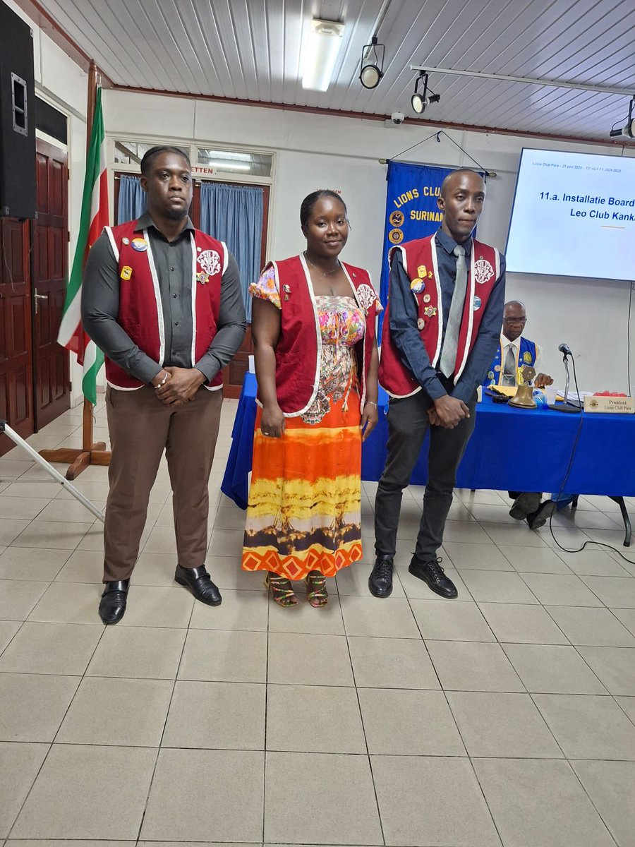 lionsclubpara's tweet photo. On 21st June 2025 Lions Club Para held its Transfer Meeting. The President Leo Club Kankantrie FY 2025-2026 will be Leo Jair Joekoe and the President Lions Club Para FY 2025-2026 will be Lion Melvin Mackintosh. 
#LionsClubPara #Celebrating65YearsofService #District60A #Suriname https://t.co/J3jf8UtVYS