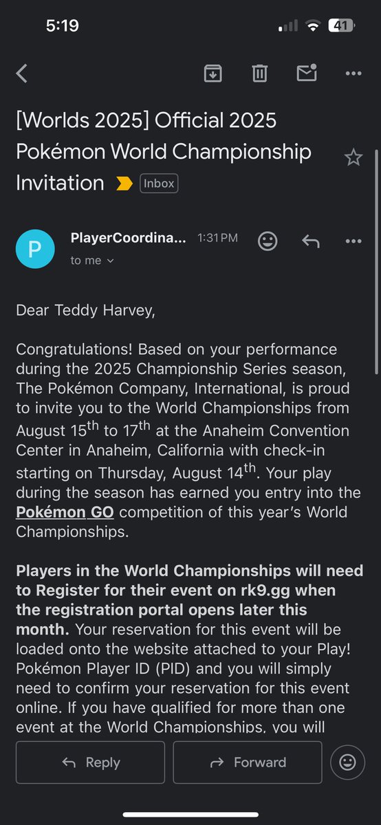 Worlds Qualified 3 years in a row! Super pumped to go to Worlds again, gonna try my best to exceed my T-48 performance of last year and hopefully top 32 👀