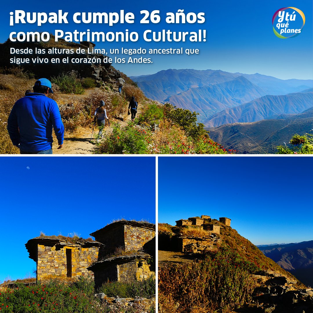 ConoceelPeru's tweet photo. #Rupak celebra 26 años como Patrimonio Cultural de la Nación. 😍
Hoy 25 de junio, la comunidad de San Salvador de Pampas te espera con cultura, tradición y paisajes inolvidables. 🤩 Visitemos Rúpac y disfrutemos de sus majestuosos atardeceres 👉 https://t.co/CSsXpK3P70
#Lima https://t.co/Rq3QmupM2k
