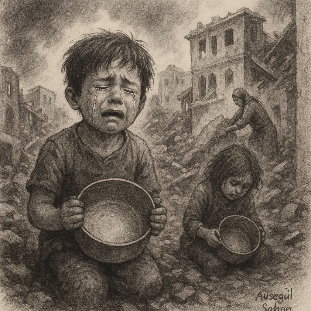 Savaş büyüklerin çıkarı, acısı ise çocukların kaderi olur.
En çok da Filistinli çocukların...
#NotWarGenocide
#Palestine #Gaza