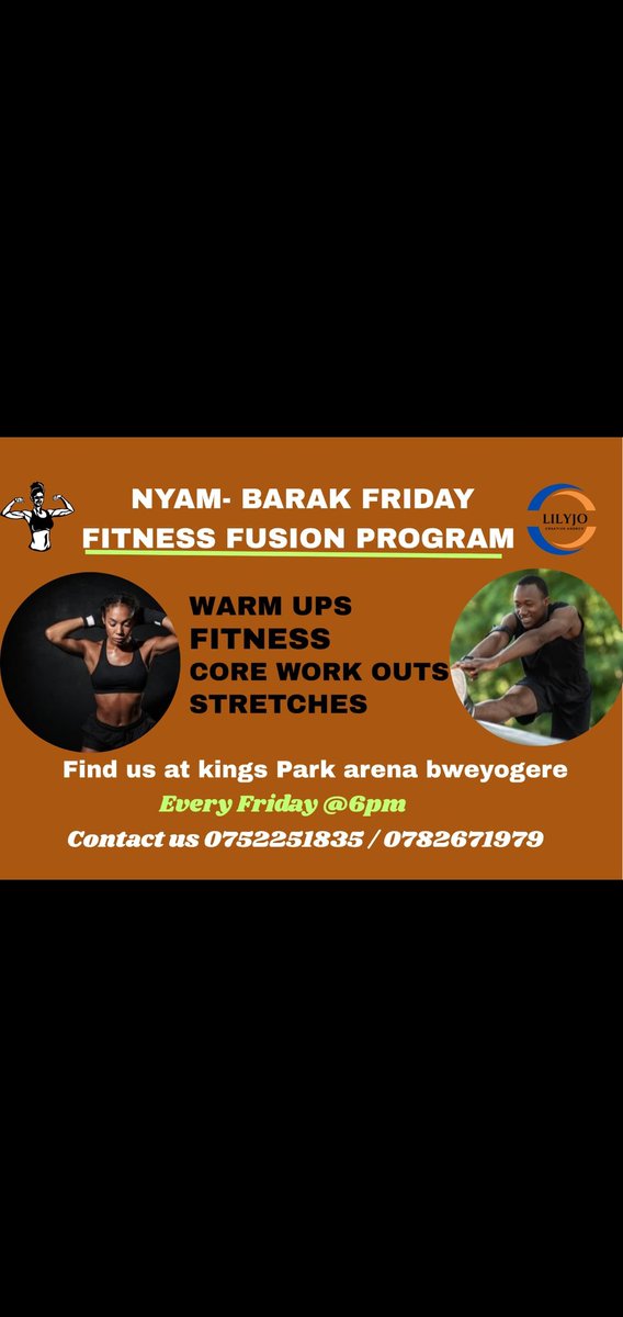 Come join us every Friday evening at 6:00pm as we  keep fit and  our bodies in shape, We welcome u all
