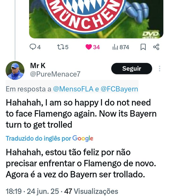 Um torcedor do Chelsea ALIVIADO pq não vai jogar contra o Flamengo de novo, feliz pq a bucha tá nas mãos do Bayern kkkkk