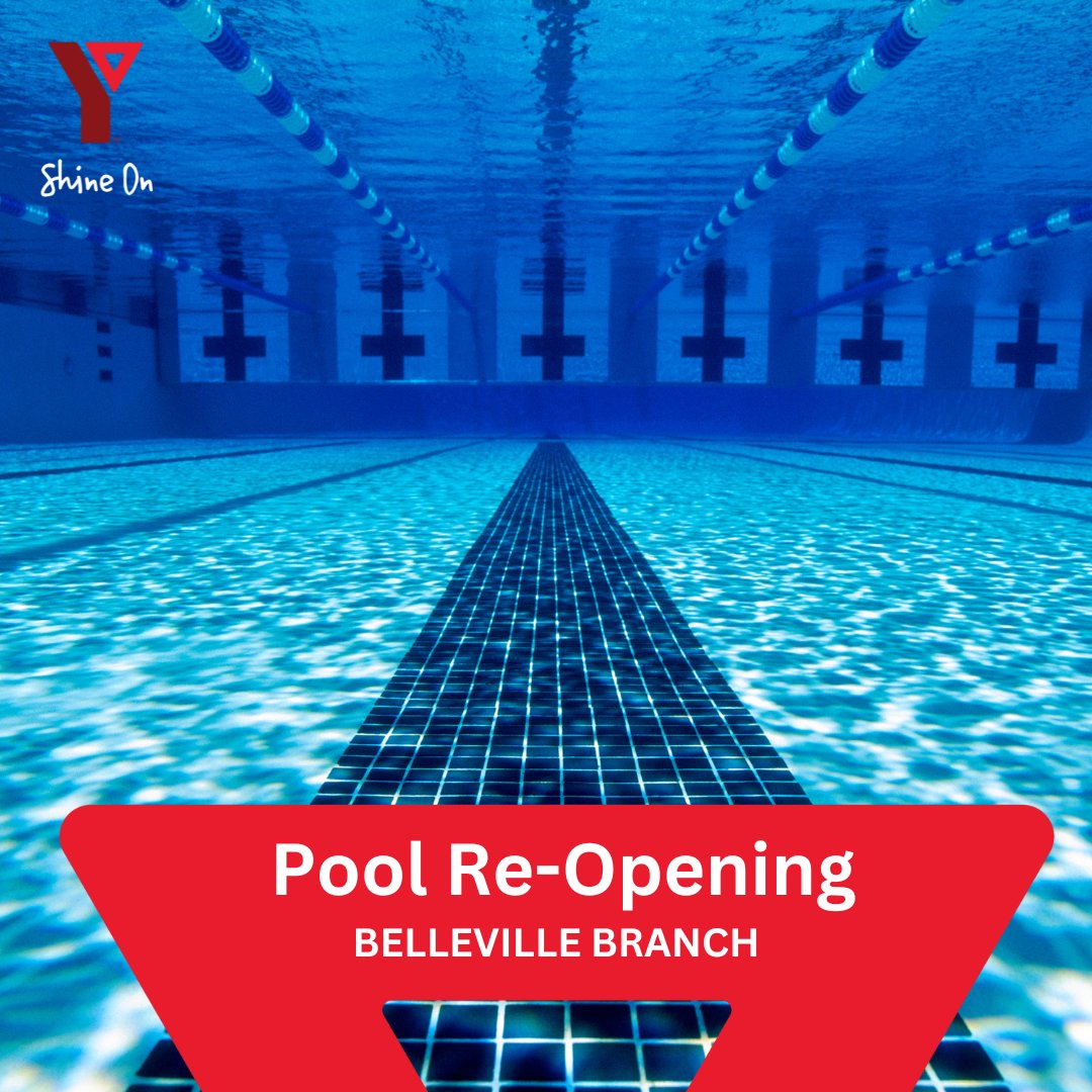 The Pool at the Belleville Branch will open tomorrow morning at regular time. Please note that we anticipate higher temperatures and humidity than normal, so please use caution while using the pool.