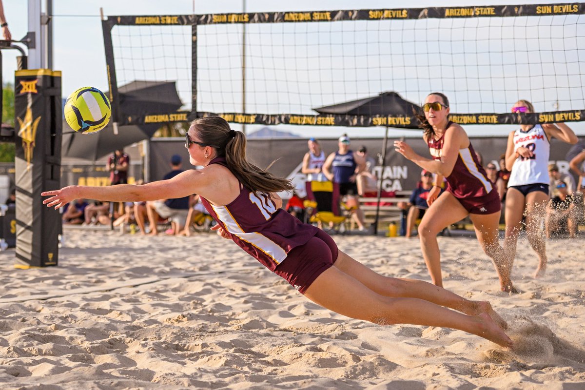 SunDevilBeachVB's tweet image. Leveled 🆙

Kendall Whitmarsh took her game to the next level this season! She reached 20 wins on the year, the 12th-best win total in a single season in team history 👏

#SandDevils /// #ForksUp