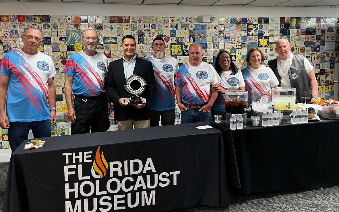 FLHolocaustMus's tweet image. On June 15, The Florida Holocaust Museum was honored to host a stop on the North America Holocaust Museum Tour—a journey of remembrance organized by members of the Jewish Motorcyclists Alliance. These riders are traveling to 21 Holocaust museums across the United States and…