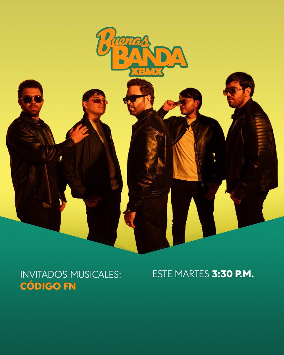 .<a href="/CodigoFN/">CÓDIGO FN</a> nos visita este martes en #BuenasBandaXBMX para deleitarnos con su música, te aperamos a las 3:30 p. m. MEX, ¡solo por #Bandamax! 🤠