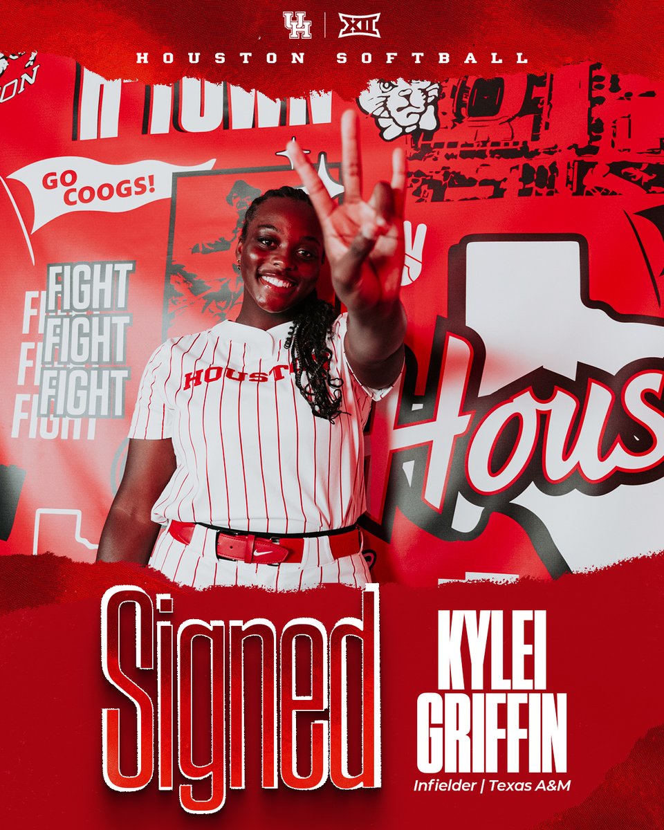 Houston Softball (@uhcougarsb) on Twitter photo The first signee of the Schoonmaker era! ✍️
Welcome to H-Town, <a href="/queenkylei/">kylei griffin</a> 🐾
#GoCoogs The first signee of the Schoonmaker era! ✍️
Welcome to H-Town, <a href="/queenkylei/">kylei griffin</a> 🐾
#GoCoogs
