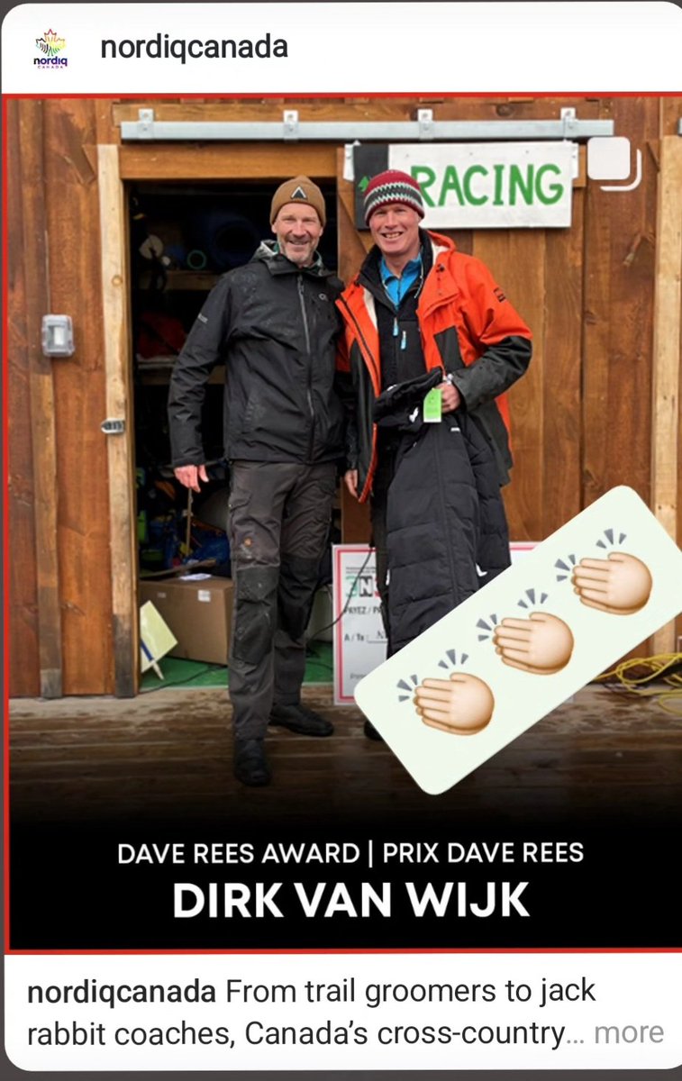 Congratulations Dirk! 
Nordiq Canada's Dave Rees Award 🏆 winner. "Presented annually to a man or woman who has made an outstanding long-term commitment to cross-country skiing in Canada. They have demonstrated leadership and significant involvement over an extended period