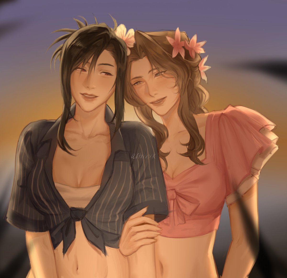 astrixxk's tweet image. summer gfs #aerti #AerithGainsborough #TifaLockheart #FFVIII