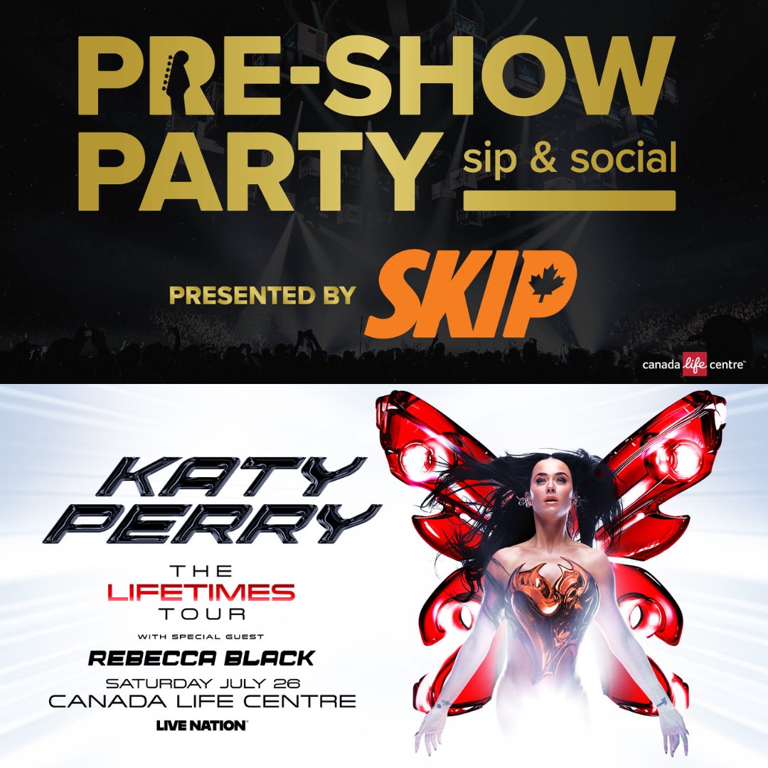 Start the night off right at the Katy Perry Pre-Show Party: Sip &amp; Social Presented by Skip on Saturday, July 26! Starting two hours before show enjoy a photobooth, unlimited hot snacks and sweets, merch pre-order, games, and 25% off beverages!
🎟️ bit.ly/3GXrhkO
