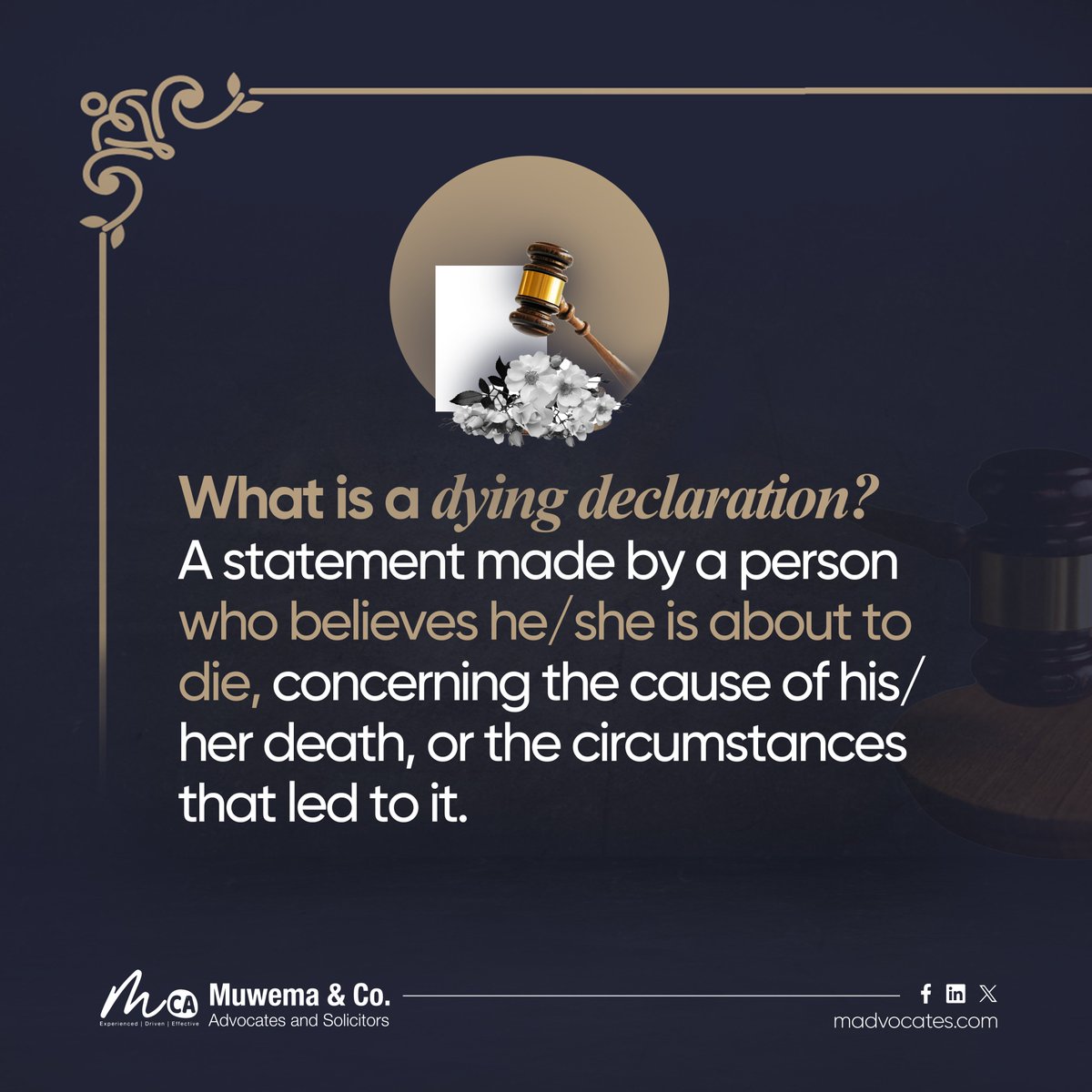 MuwemaLaw's tweet image. In a recent Court of Appeal case, the court addressed the admissibility and evaluation of a dying declaration.
Learn more: bit.ly/4k2G9w2