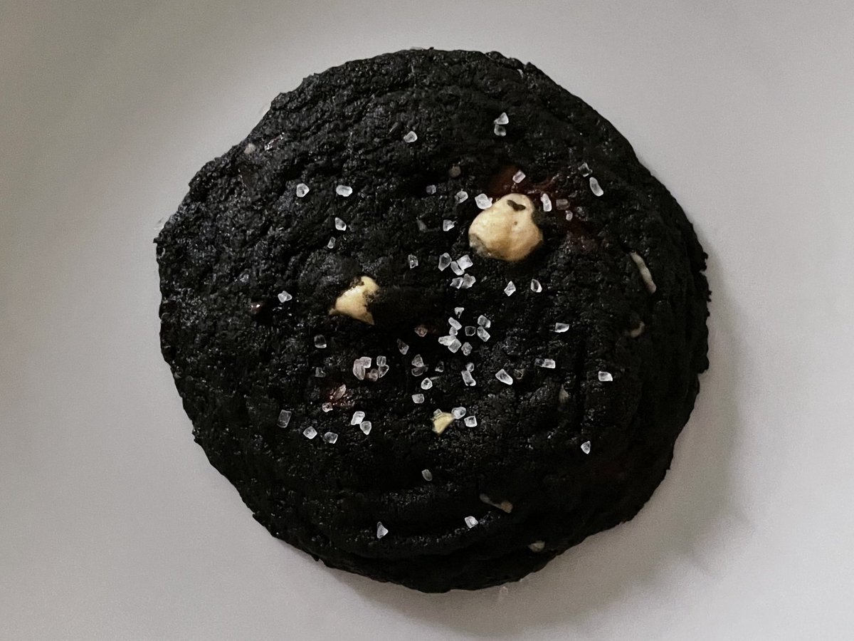 black cocoa brown butter earl grey cookies with hazelnuts &lt;3