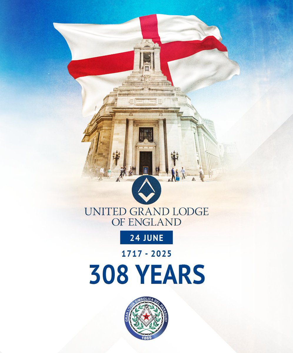 La primera Gran Logia se constituyó el 24 de junio de 1717, cuando cuatro logias de Londres se reunieron y formaron la que denominaron Gran Logia de Londres y Westminster, hoy la Gran Logia Unida de Inglaterra, dando origen al inicio de la Masonería moderna.

308 años.