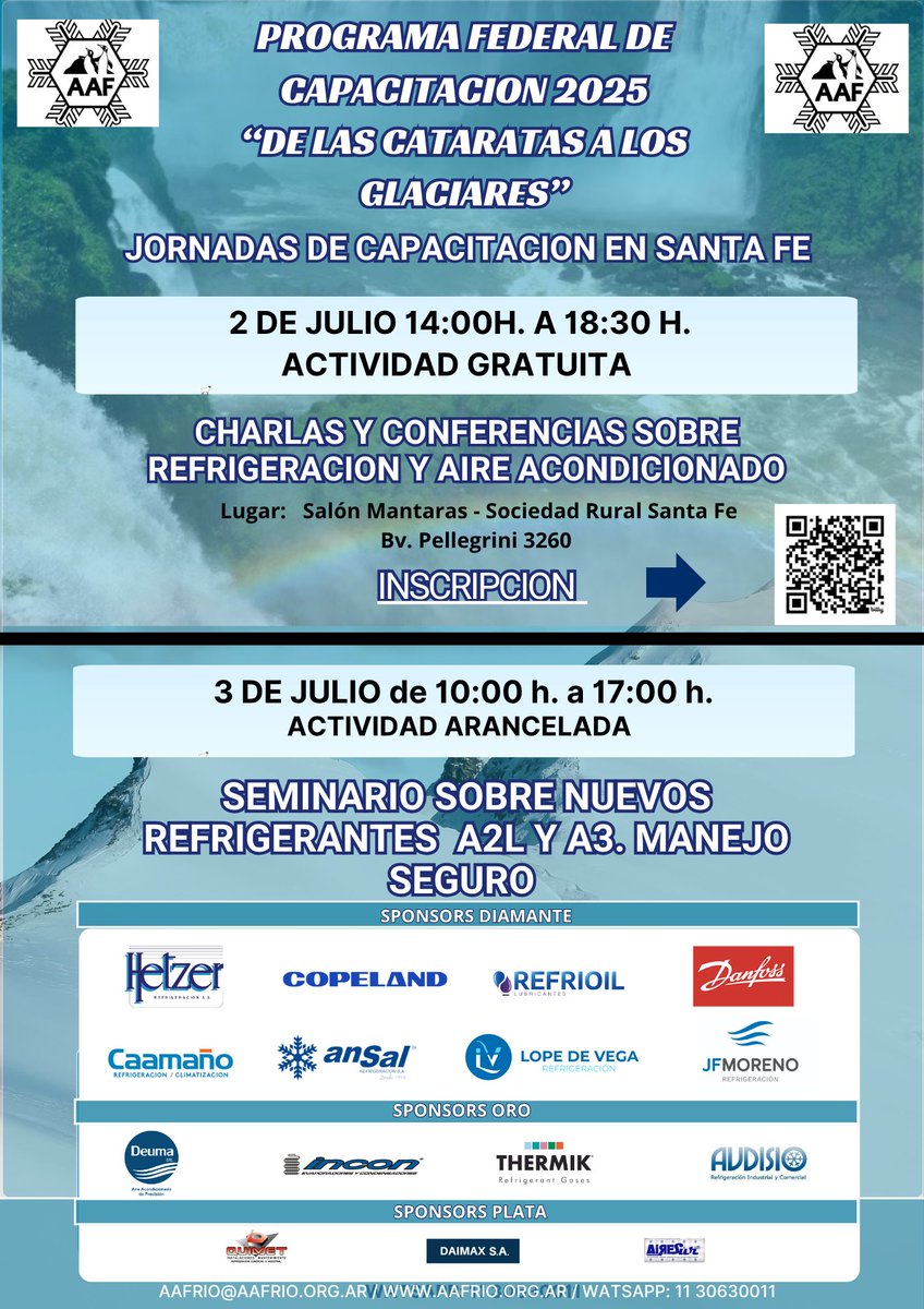 La próxima semana estaremos en Paraná y Santa Fe con  las jornadas de capacitación. 

#refrigeracion #instaladores #refrigerantes