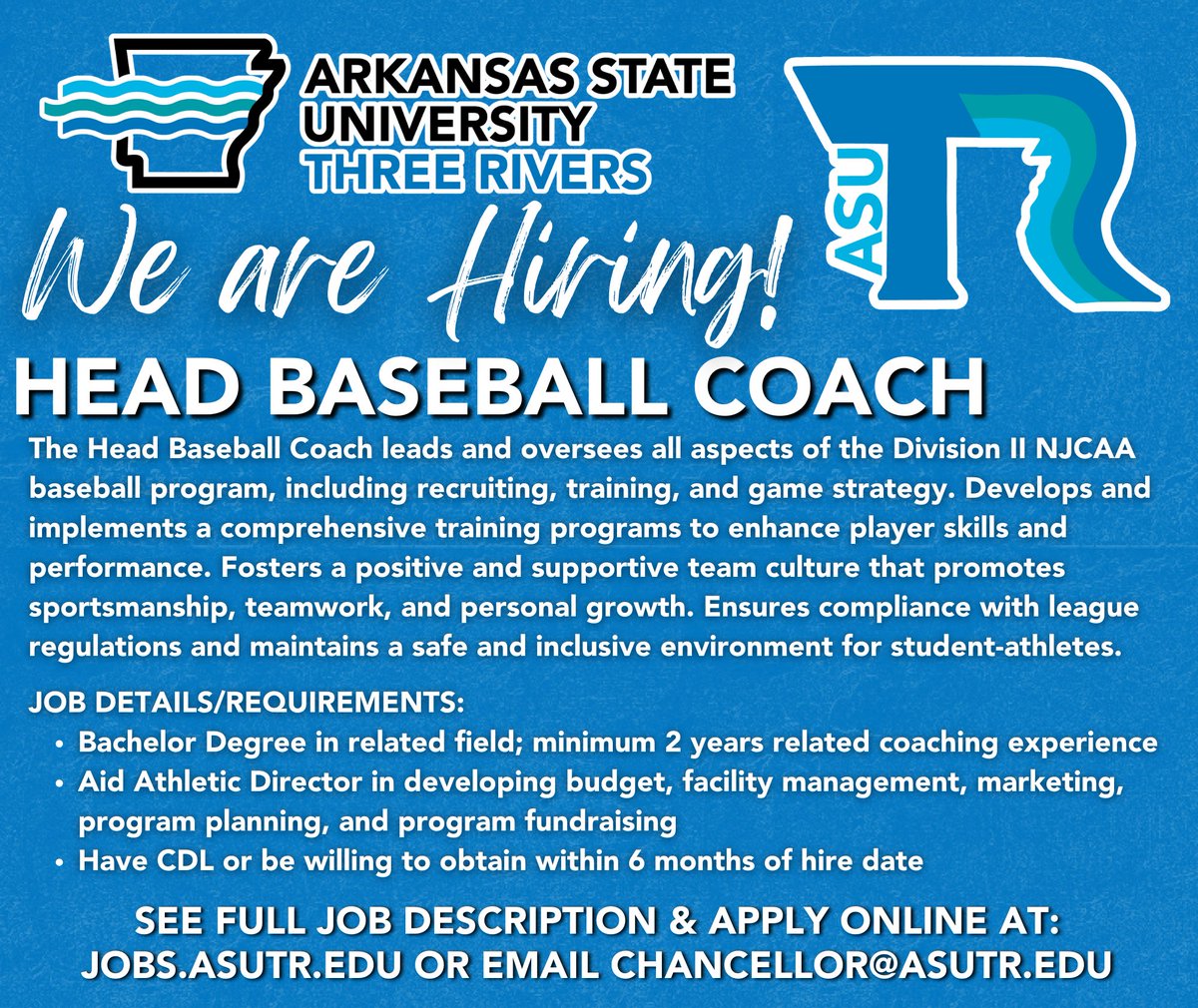 ASUTR is seeking passionate and dedicated individuals to join our team! We have several open positions and are looking for talented professionals to help us continue providing exceptional education and opportunities to our students. For more info go to jobs.asutr.edu.