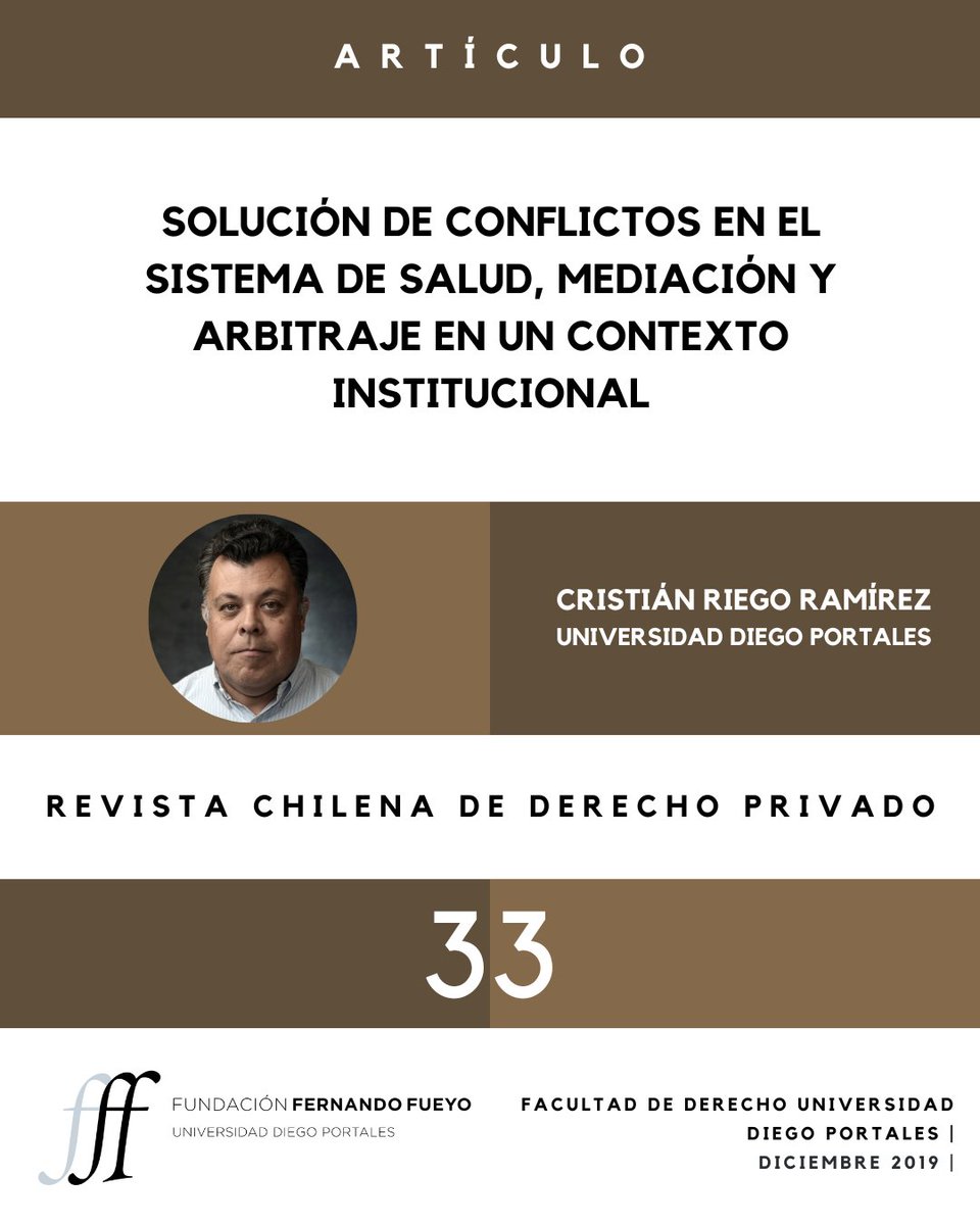 Les invitamos a leer el artículo "Solución de conflictos en el sistema de salud, mediación y arbitraje", de Cristián Riego Ramírez. N.º 33 RChDP.
🔗 lnkd.in/eggNPHrn