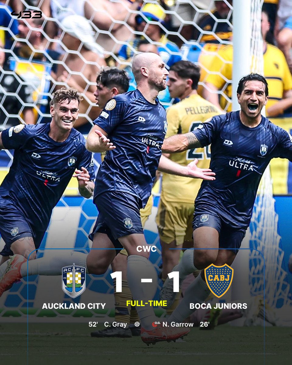 Semi-pro Auckland City say goodbye in style, holding Boca Juniors to a draw 😱

A fantastic achievement for a semi-pro side 👏