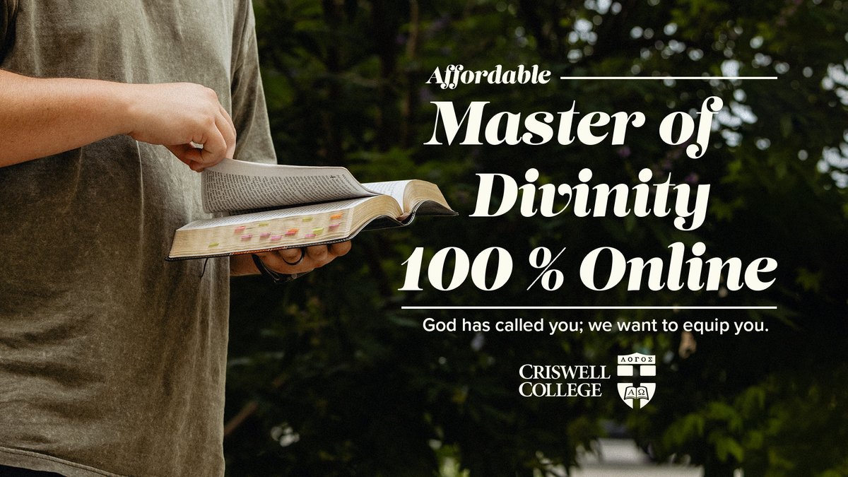 Criswell’s Master of Divinity program equips you to make authentic disciples of Christ. You’ll develop strong biblical, theological, and ministry skills with shepherd-scholars who will encourage your calling and deepen your passion to glorify God. More: criswell.edu/academics/mast…