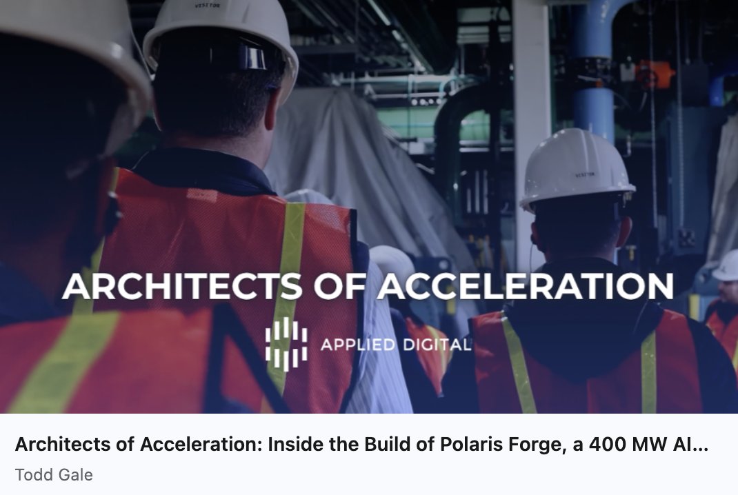 ⚡️ New Webinar Series: Architects of Acceleration
How do you build a 400 MW #AI campus from scratch?
Todd Gale breaks it down in this insightful article + learn what’s ahead in this 5-part webinar series moderated by Phil Shih
🎬 Register now: hubs.li/Q03t5y9_0
