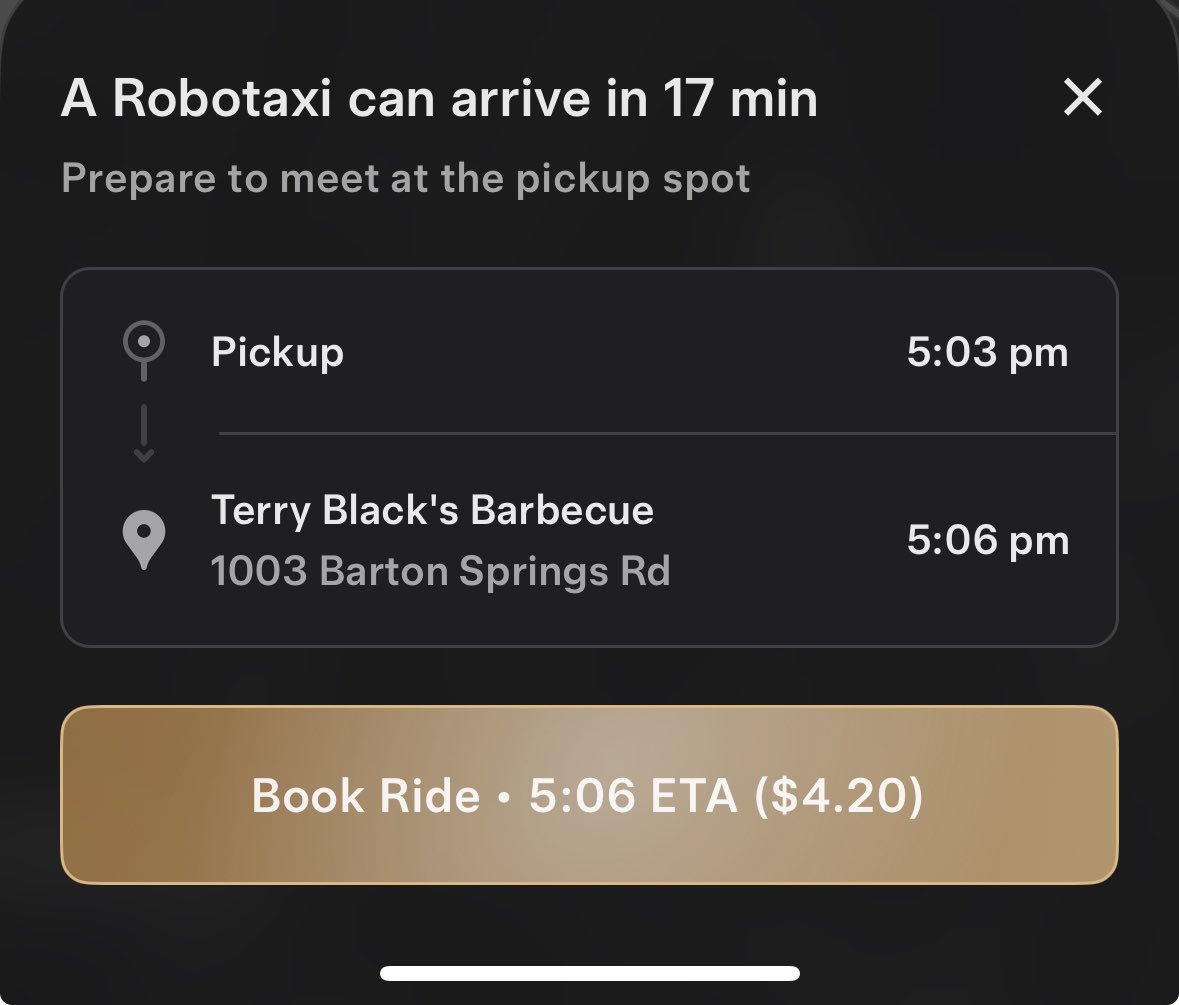 Robotaxi service has returned