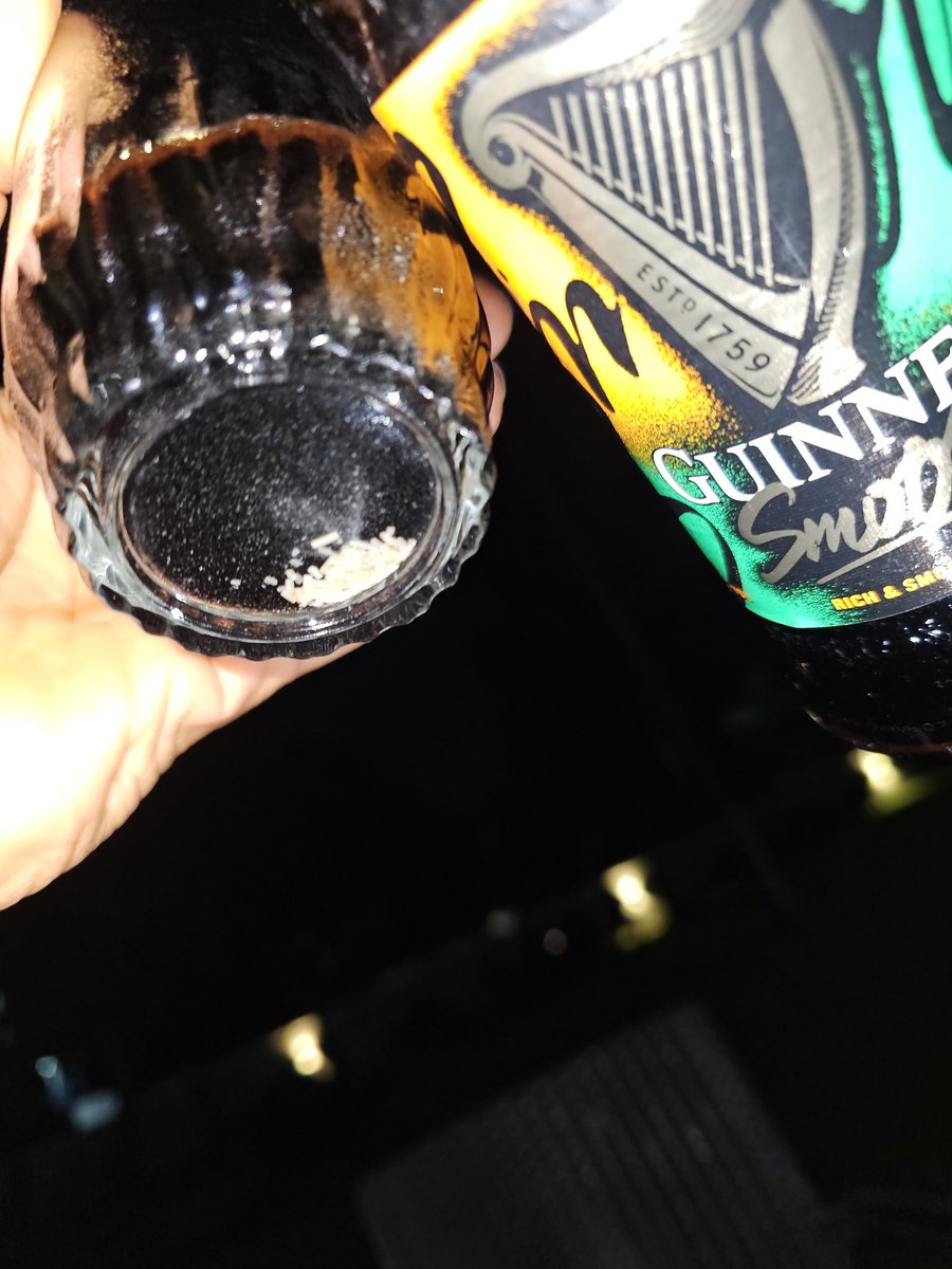 officeofdcitize's tweet image. What is this white stuff under the glass when you pour the new Guinness smooth?