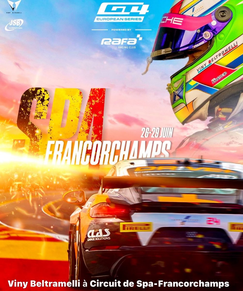 SomsoisH's tweet photo. Vivement le Samedi 28 et Dimanche 29 juin 2025 ➡️direction Spa Francorchamps pour soutenir Viny Beltramelli, notre pilote automobile professionnel Aubois engagé en championnat FFSA GT4 France et GT4 Europe😍🏁
https://t.co/pMjvsmqvg2 🔴 Le 77th CrowdStrike 24 Heures de Spa 🇧🇪🗓️ https://t.co/b6B6hYO8qQ