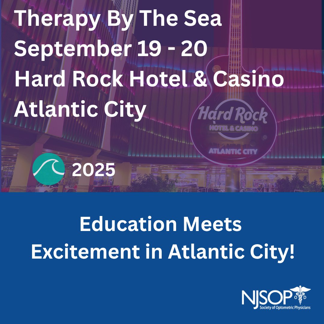 NJeyedocs's tweet image. Therapy by the Sea is returning September 19-20 in Atlantic City! Registration is open for our Exhibit Hall Sponsors. Engage with over 150 optometric professionals - register today! bit.ly/4mSQBsH #TBTS2025 #NJSOP #OptometryEducation #TherapyByTheSea