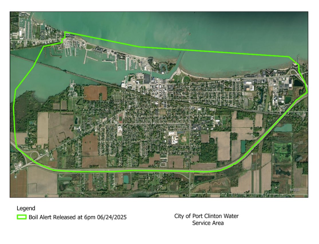 OttawaCountyEMA's tweet photo. We’re pleased to inform you that the Boil Water Advisory for THE CITY OF PORT CLINTON has been officially lifted. Water quality testing has confirmed that the water is safe to drink and use as normal.

💧 Next Steps: please refer to the Post-Boil Advisory Instructions https://t.co/JySxUOxlkw