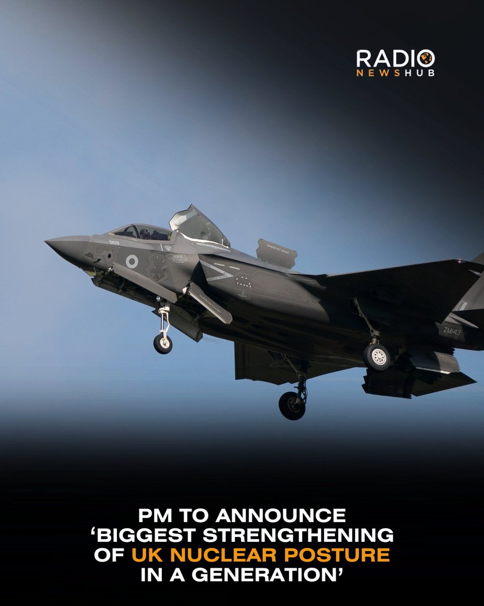 NEW: Billed as “the biggest strengthening of the UK’s nuclear posture in a generation”, the move will see the UK purchase 12 F35A jets and join <a href="/NATO/">NATO</a>'s airborne nuclear mission.

🔗Read more: radionewshub.com/articles/news-…
